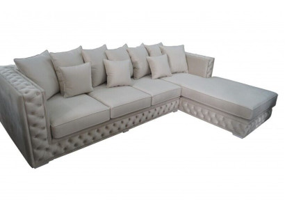 Chesterfield Design Sofa Corner sofa Upholstery Seat Corner suite Modern Textile